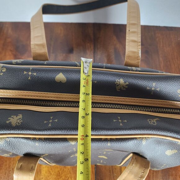 Large Brown with Beige Trim Cosmetic Bag - Picture 9 of 10